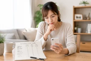 Hamic購入前に料金や機能を確認する母親