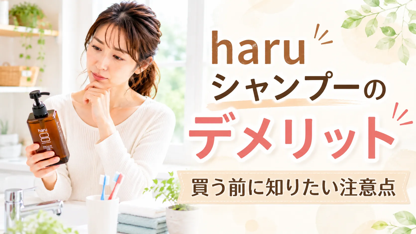 haruシャンプーのデメリットや口コミを確認する子育て中のママ