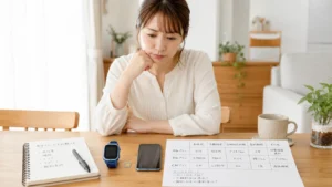 myFirst Fone M1の月額料金やSIM契約内容を確認する保護者のイメージ