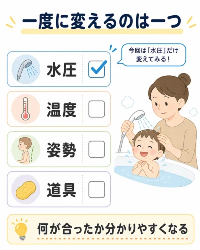 子どものシャワー対策を一つずつ試す方法