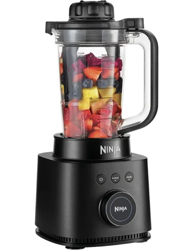 Ninja Stealth iQ ブレンダーの本体画像 フルーツ入り大容量容器でスムージー作りに使えるミキサー