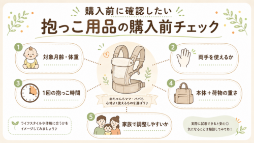 抱っこ紐やヒップシートを購入する前に確認したい5つのポイント